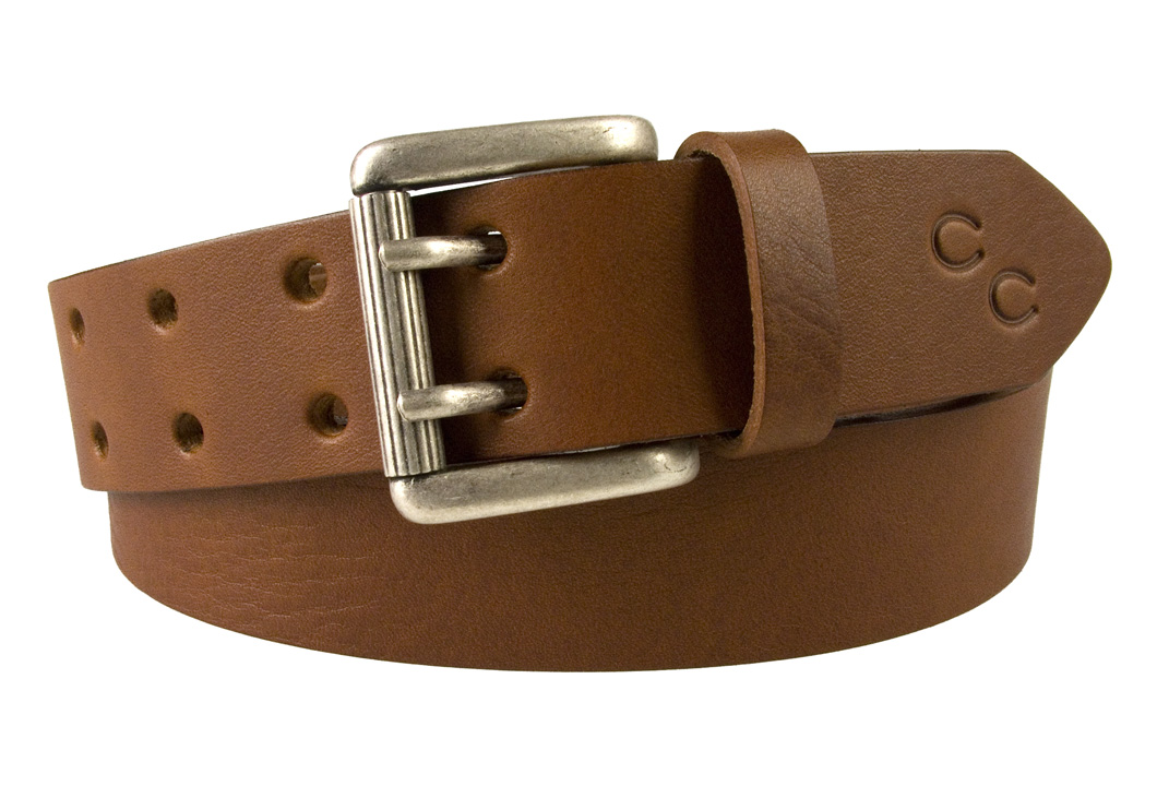 Narrow Leather Belt Mulberry Colour With Solid Brass Buckle