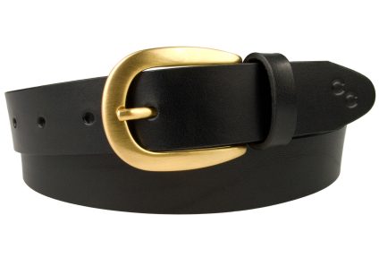 gold buckle leather belt