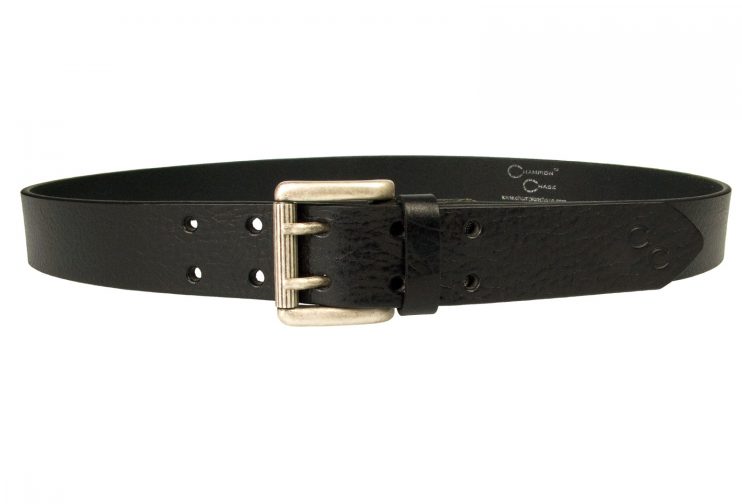 Womens Supple Glazed Black Leather Jeans Belt - Champion Chase