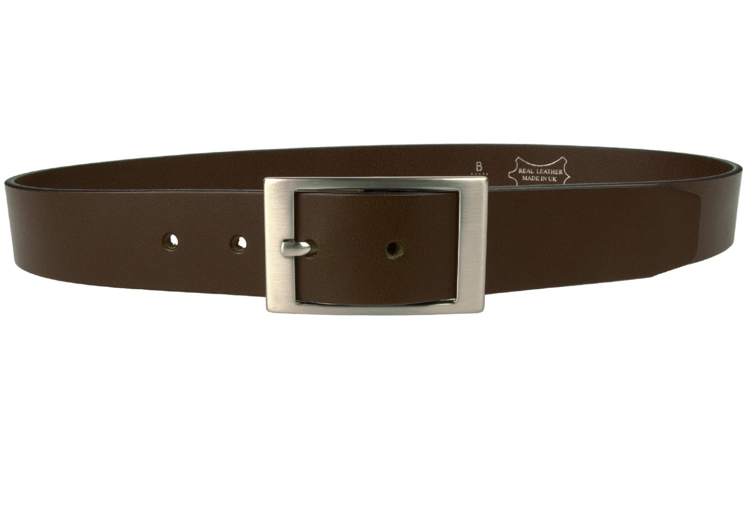 Dark Brown Leather Belt - 1 3/8