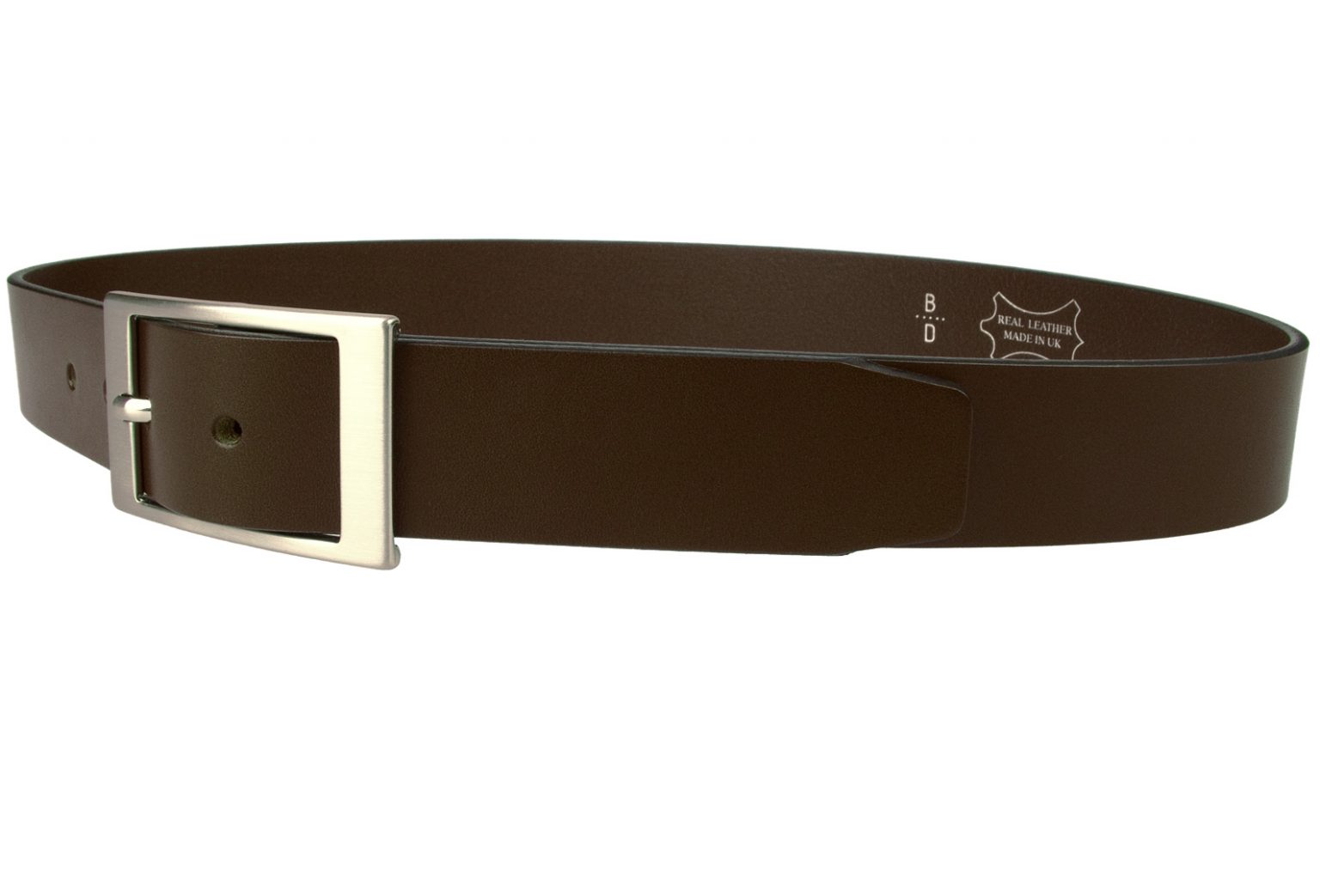 Dark Brown Leather Belt - 1 3/8